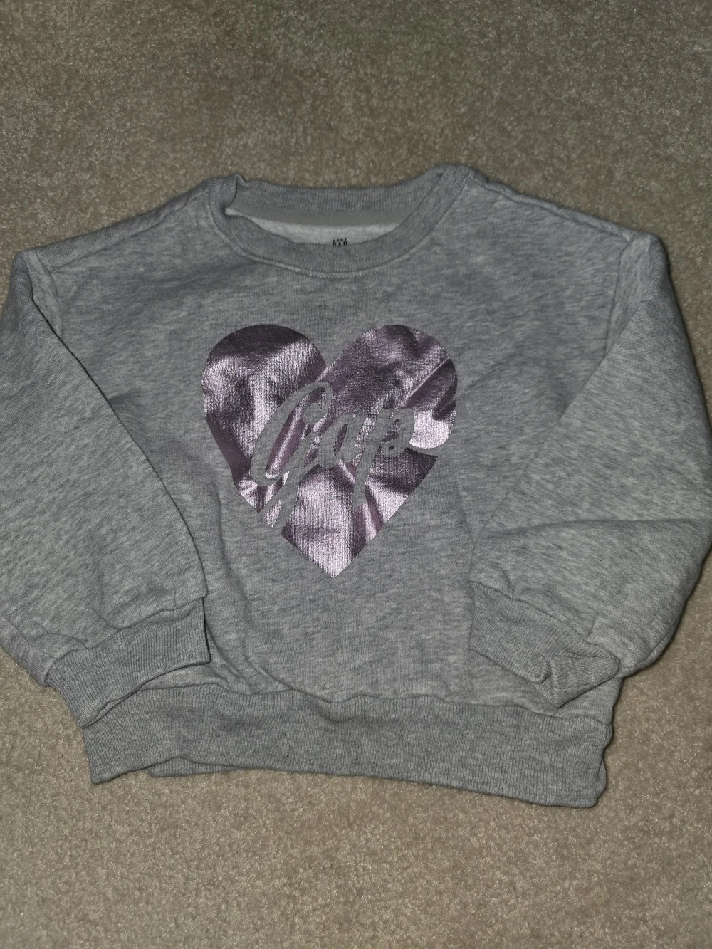 Gap Girls Grey Sweatshirt with Metallic Heart